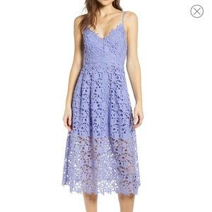 Periwinkle lace midi dress